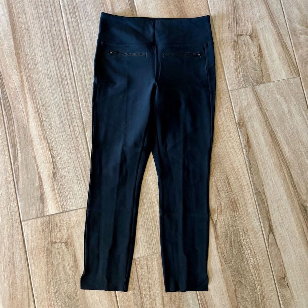 Athleta Women's Black Cropped Pants Size S High Rise Casual Zip Pockets